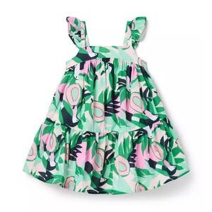 Janie and Jack Toucan Ruffle Dress Size 6 Girls
